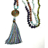 108 Mala 7 chakra necklace, meditation jewelry, natural stone, knotted, tassel 9 cm, bead 6+8 mm
