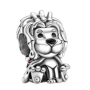 Sterling silver 925 England Lion figure bead on travel bracelet approx 10 mm