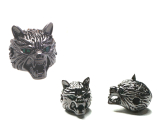 Head of the Black Wolf metal bracelet pendant 12 x 12 mm