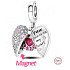 Sterling silver 925 Pawprints on my heart, heart pendant on pet bracelet
