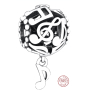 Sterling silver 925 Punched musical notes, bead on bracelet symbol