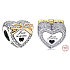 Charm Sterling silver 925 Newlyweds heart bead on love bracelet