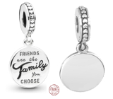 Charm Sterling silver 925 Friends are the family you choose, friendship bracelet pendant