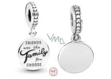 Charm Sterling silver 925 Friends are the family you choose, friendship bracelet pendant