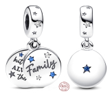 Charm Sterling Silver 925 Family Love, 2-in-1 Family Bracelet Pendant