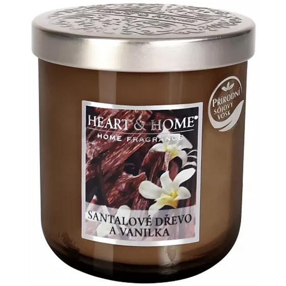 Heart & Home Sandalwood soy scented candle medium burn up to 30 hours 110 g