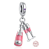 Charm Sterling silver 925 Sekt + 2 glasses, love bracelet pendant