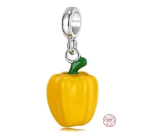 Charm Sterling silver 925 Paprika yellow, food bracelet pendant