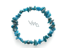 Apatit blue bracelet elastic chopped natural stone 19 cm, stone realization
