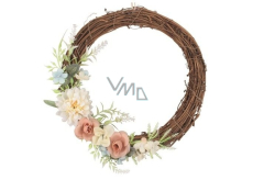Wreath with decorations cream 23 cm