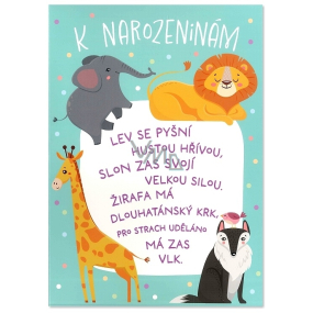 Albi Happy Birthday Envelope Wish Jitka Molavcová Bambini di Praga - We love animals 14,8 x 21 cm