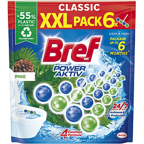 Bref Power Aktiv Pine Solid Toilet Block, 6× 50 g