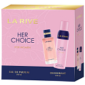 LA RIVE HER CHOICE Eau de Parfum 100 ml + Deodorant Spray 150 ml, Gift Set for Women + La Rive 2in1 Minie Shower Gel 250 ml BONUS