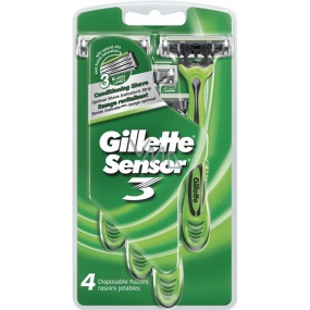 Gillette Sensor 3 razors 3 blades for men 4 pieces