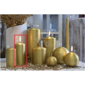 Lima Alfa candle gold cylinder 60 x 120 mm 1 piece