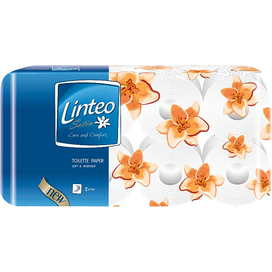 Linteo Satin toilet paper 2 ply white 10 pieces