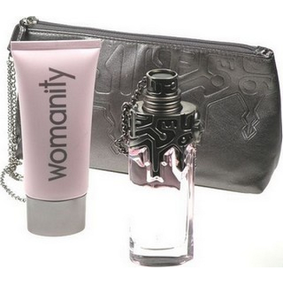 Thierry Mugler Womanity Eau de Parfum for Women 50 ml + Body Lotion 100 ml + Handbag, Gift Set