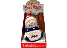 Nekupto Sněhuláček se jménem Štěpán Vánoční dekorace 070 rozměr 8 cm