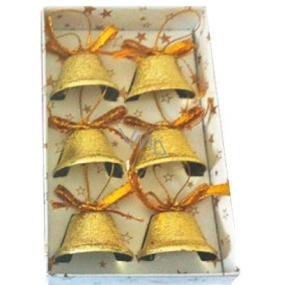 Gold bells 6 pieces, 3 cm