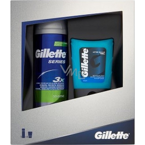 Gillette Series Sensitive shaving gel 200 ml + Gillette After Shave after shave gel for sensitive skin 75 ml, cosmetic set for men