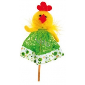 Chicken made of green skirt cloth 10 cm + skewers