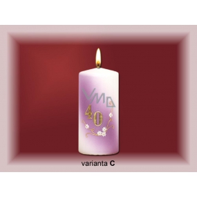 Lima Jubilee 40 years candle white decorated 70 x 150 mm 1 piece