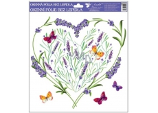 Room Decor Window film without glue Lavender heart 30 x 30 cm
