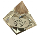 Clear glass pyramid with the moon sign Libra