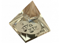 Clear glass pyramid with the moon sign Libra