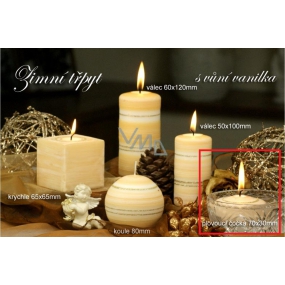 Lima Winter glitter Vanilla scented candle floating lens 70 x 30 mm 1 piece