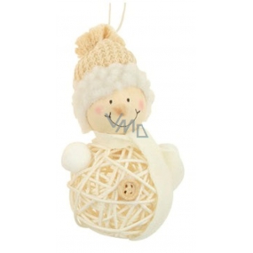 Rattan snowman for hanging 11 cm No.3