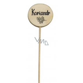Bohemia Gifts Wooden Herb Marker with Print - Coriander, Circle Diameter is 5 - 8 cm