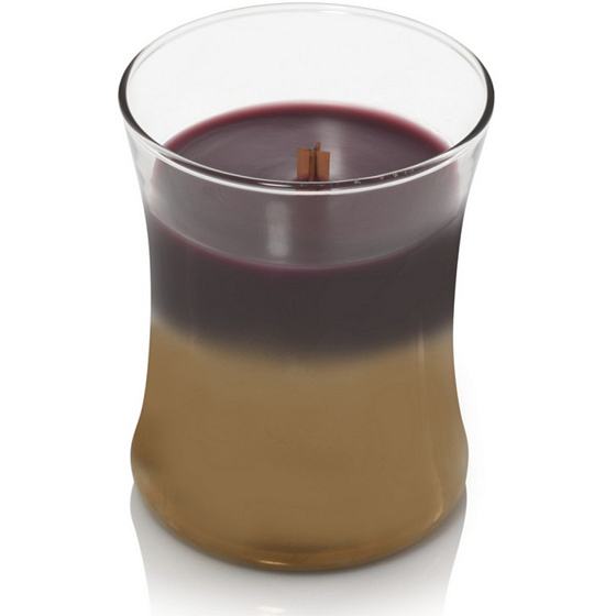 WoodWick Floral Nights Dark Poppy scented candle with wooden wick and lid glass small 85 g Limited 2019
