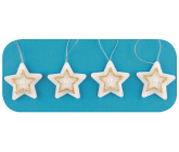 Stars for hanging, gold decor 5 cm, 4 pieces in a bag