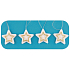 Stars for hanging, gold decor 5 cm, 4 pieces in a bag