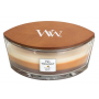 WoodWick Trilogy Cafe Sweets - Scented Candle with Wooden Wide Wick and Lid Boat 453 g