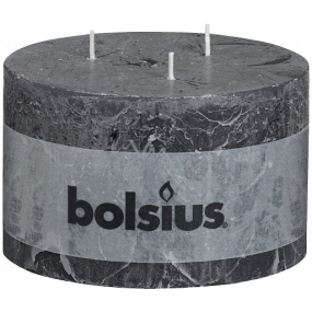 Bolsius Rustic Anthracite design candle 3 wicks 140 x 90 mm