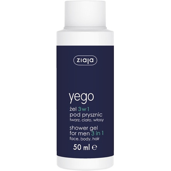 Ziaja Yego Men 3 in 1 shower gel for body, hair and face travel pack 50 ml