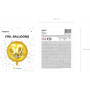 Ditipo Balloon inflatable anniversary number 30 gold 45 cm foil