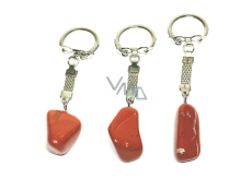 Jasper red keychain pendant natural stone, approx. 10cm, full care stone