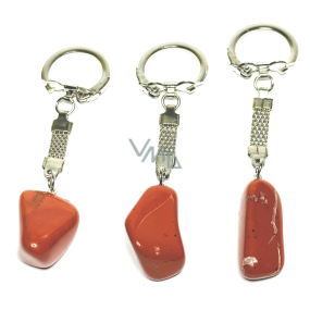 Jasper red keychain pendant natural stone, approx. 10cm, full care stone