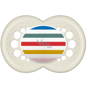 Mam Night silicone orthodontic pacifier 6+ months White with stripes 1 piece
