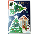 Albi Folding Christmas card 3D Christmas tree and house 11,5 x 17 cm