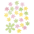 Wooden flowers 2 cm 24 pieces