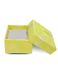Gift box with jewelry sponge and yellow bow 4 x 4 x 2.5 cm 1 piece