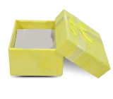 Gift box with jewelry sponge and yellow bow 4 x 4 x 2.5 cm 1 piece