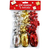 Nekupto set hvězdice 5 cm 9 kusů + klubíčka 5 mm x 20 m 3 kusy stříbrná, zlatá, červená