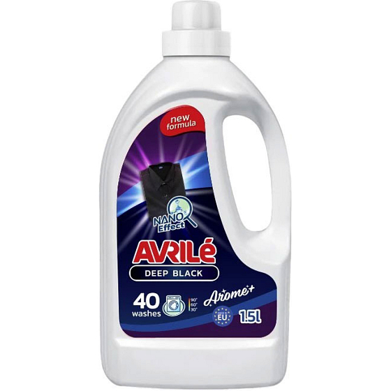 Avrilé Deep Black washing gel for black laundry, 40 washes 1.5 l