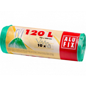 Alufix Garbage bags green, 20 µ, 120 liters, 70 x 100 cm, 10 pieces