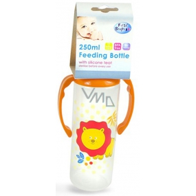 First Steps Jungle 0+ baby bottle with handles Lion 250 ml